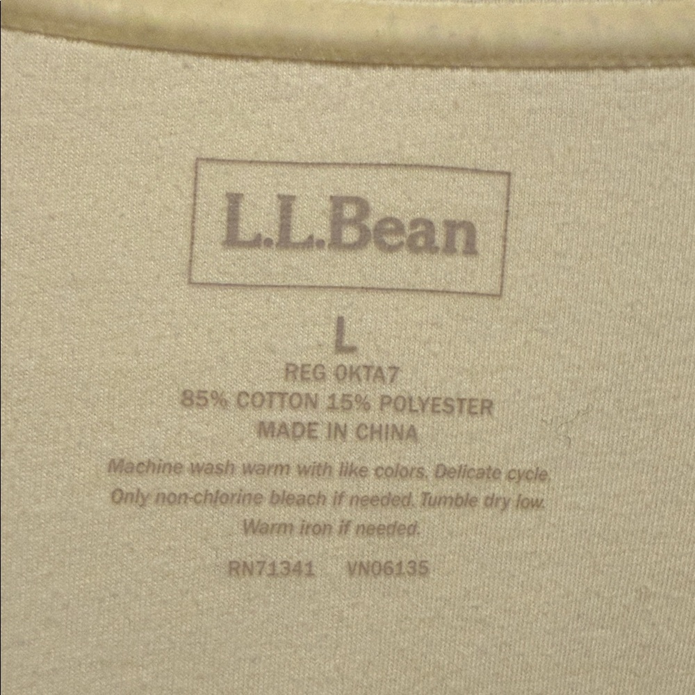 L.L. Bean Cream Button Front Jacket Large - Picture 2 of 4